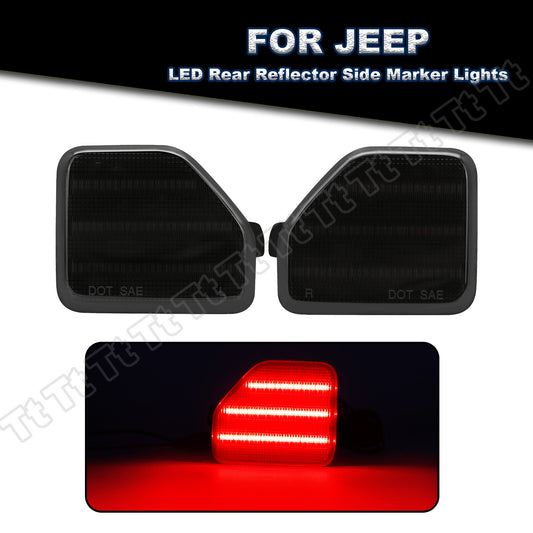 2 pieces for 2018-21 for Jeep for Wrangler JL LED rear bumper reflector taillight smoke effect