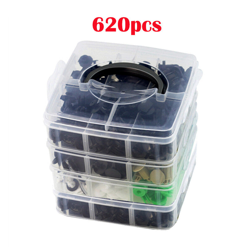 620-piece pack, 24-yard, 4-layer plastic fasteners for car bumpers and mudguards - repair parts clip