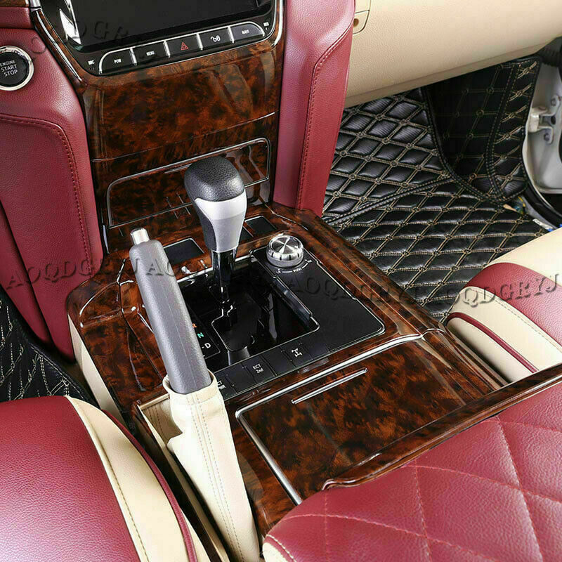Wood Grain Gear Shift Panel Moulding Cover Trim for TOYOTA for Land Cruiser 16-2021