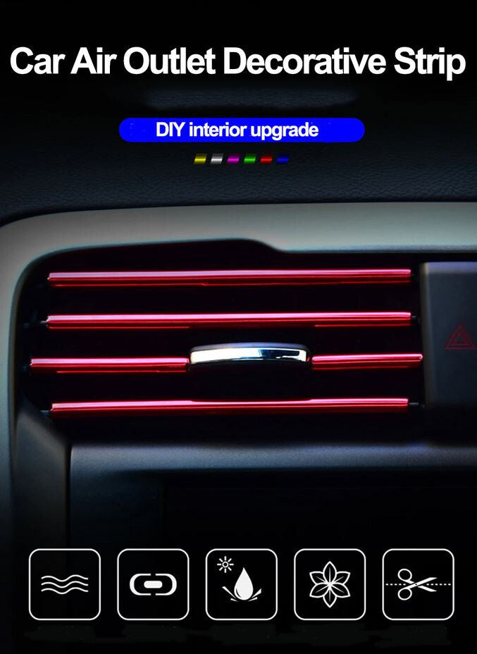 10-piece car air conditioning socket decorative molding trim strip in red for Cadillac