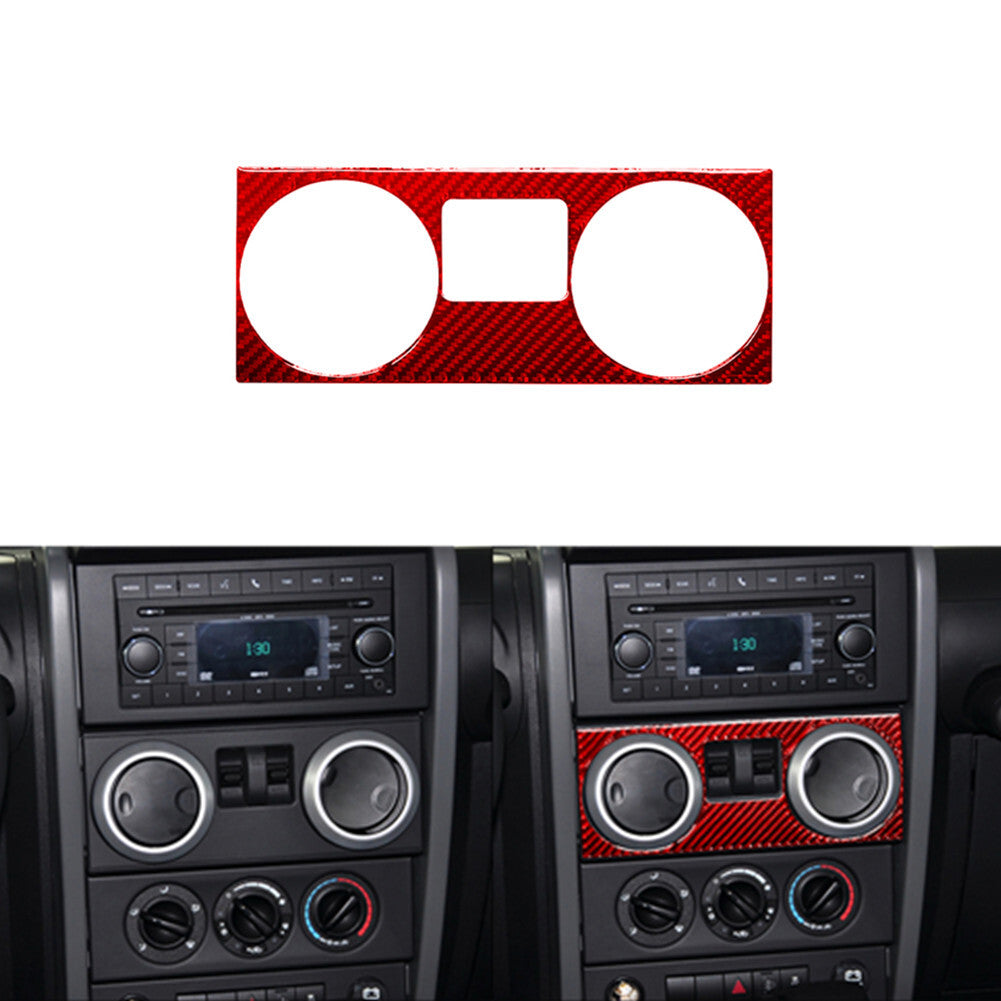 Red Carbon Fiber Center Air Vent Outer Cover Trim for Jeep for Wrangler 07-10 Type B
