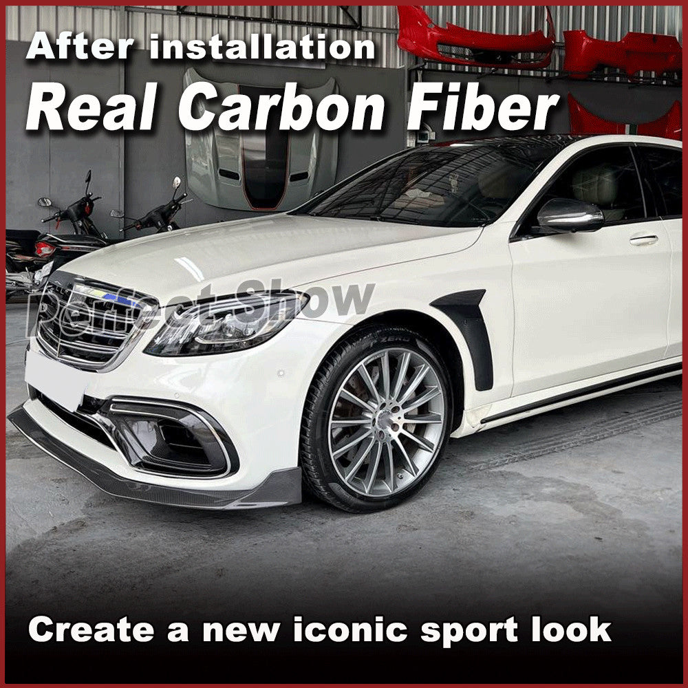 for Mercedes-Benz W222 S63 S65AMG 2014-20 REAL Carbon Side Air Vent Fender Fins