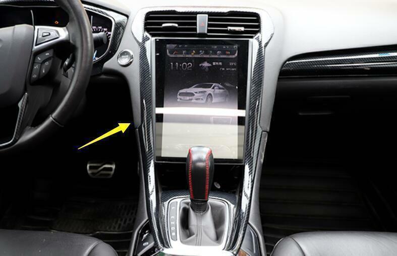 for Ford Mondeo Fusion 2013-2016 Carbon Fiber Gear Shift Both Side Strip Trim 1