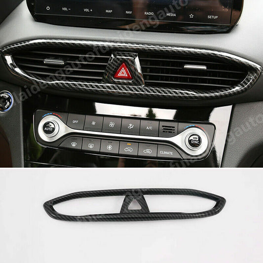 Carbon fiber central console air outlet vent trim for Hyundai Santa Fe 2019-2021