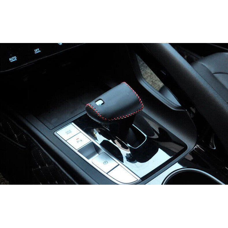 for Hyundai for Elantra 2021-2023 Leather Console Gear Shift Knob Shifter Lever Trim