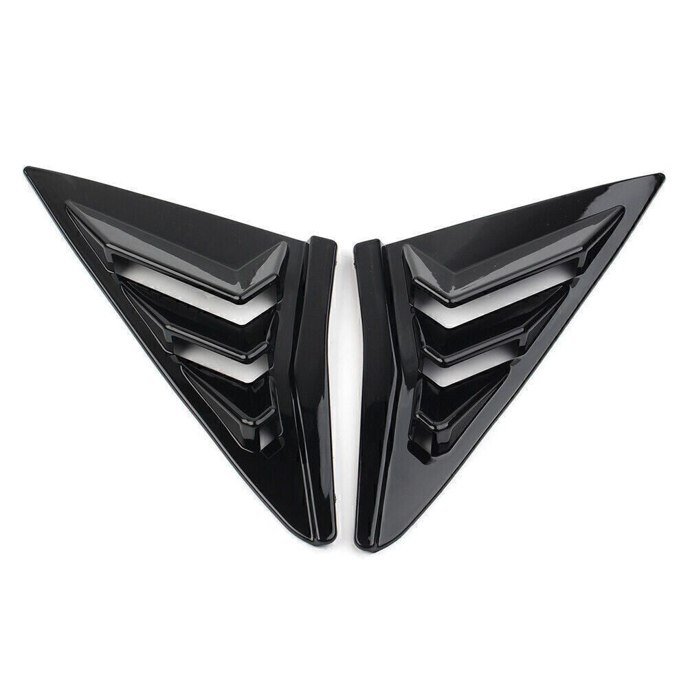 Rear Side Vent Window Louver Cover for Honda for Civic Hatchback 16-21 Glossy Black