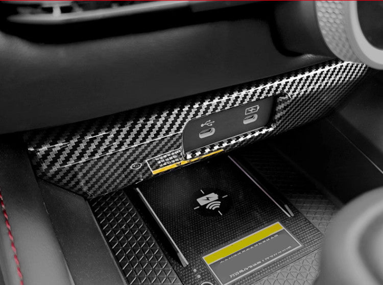1-piece carbon fiber USB power decorative panel protective sleeve frame for 2023 and 2024 for Honda Accord