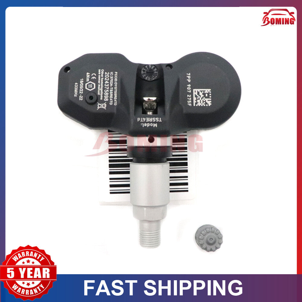 The new 7PP907275F tire pressure sensor (TPMS) is suitable for Audi for A6 , for A8 , Q7, R8, for Porsche , and for Volkswagen (433MHz).