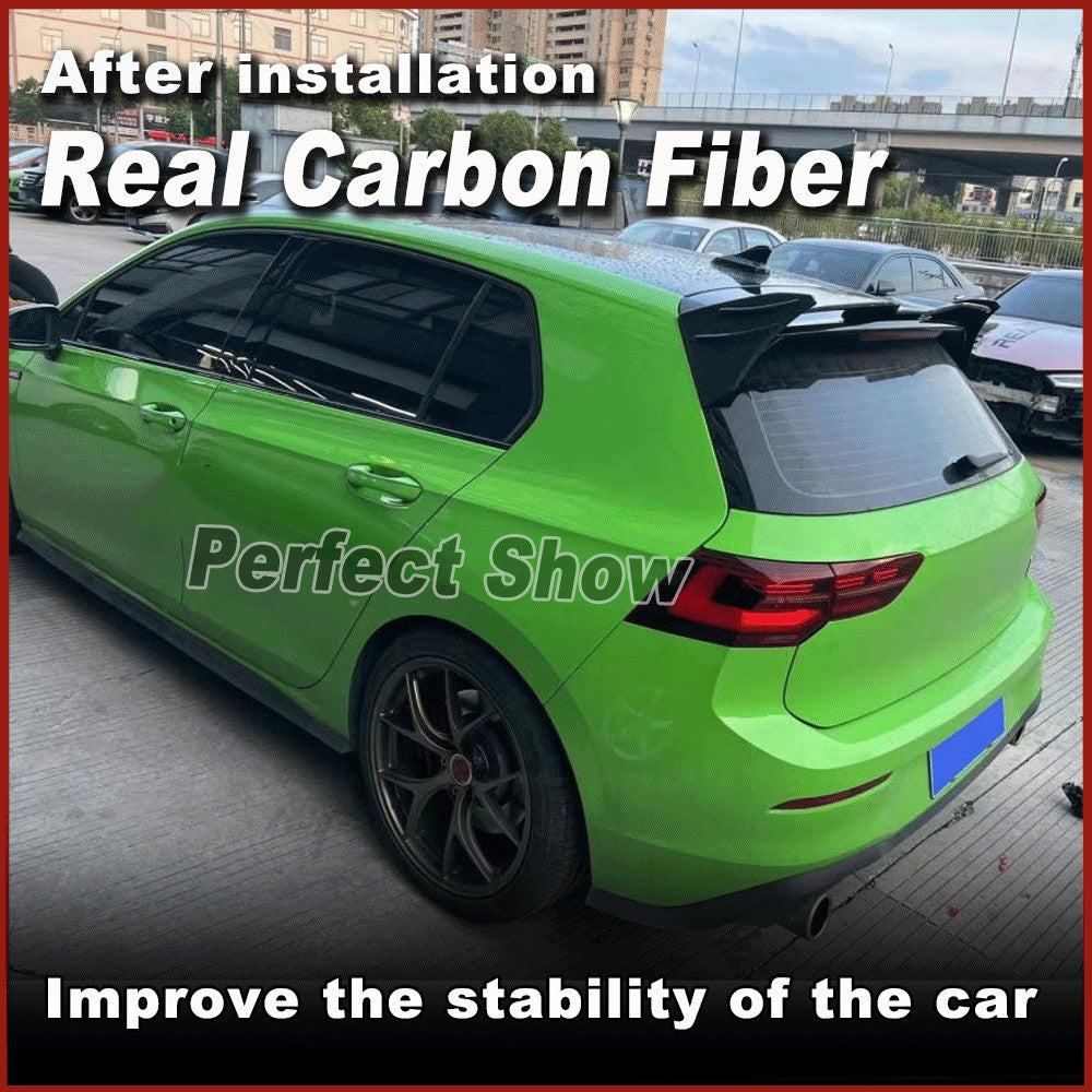 for Volkswagen VIII for Golf MK8 GTI 2021UP Real Carbon Fiber Rear Roof Spoiler Wing
