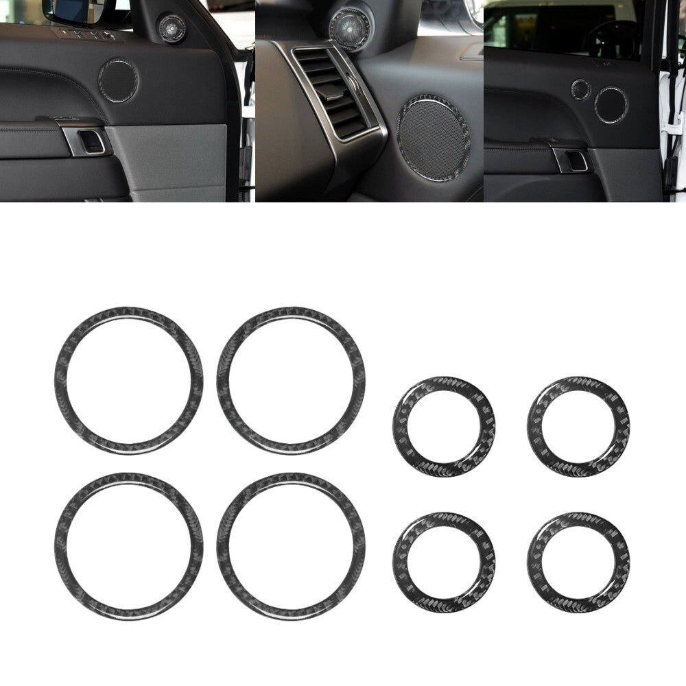 8X Carbon Fibre Speaker Ring Trim For Land for Range Rover Sport 2014-2017