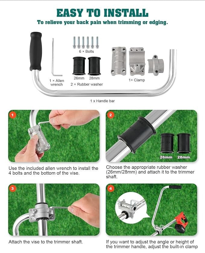 Ergonomic Trimmer Grip String Trimmers Handle Weed Eater Handle Extension Tools