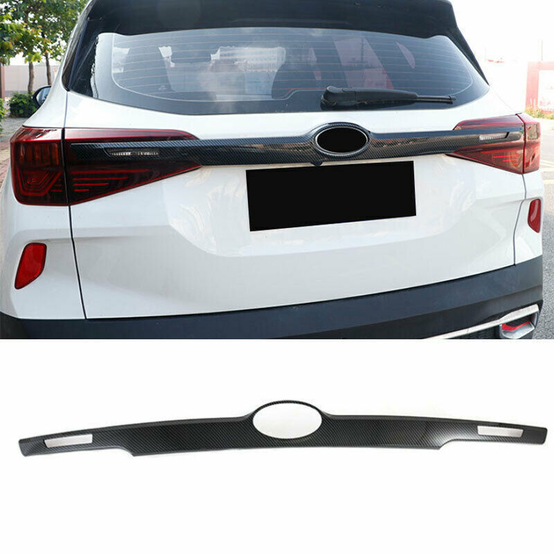 for Kia Seltos 2020-23 Carbon Fiber ABS Rear Trunk Tailgate LOGO Lid Cover Trim