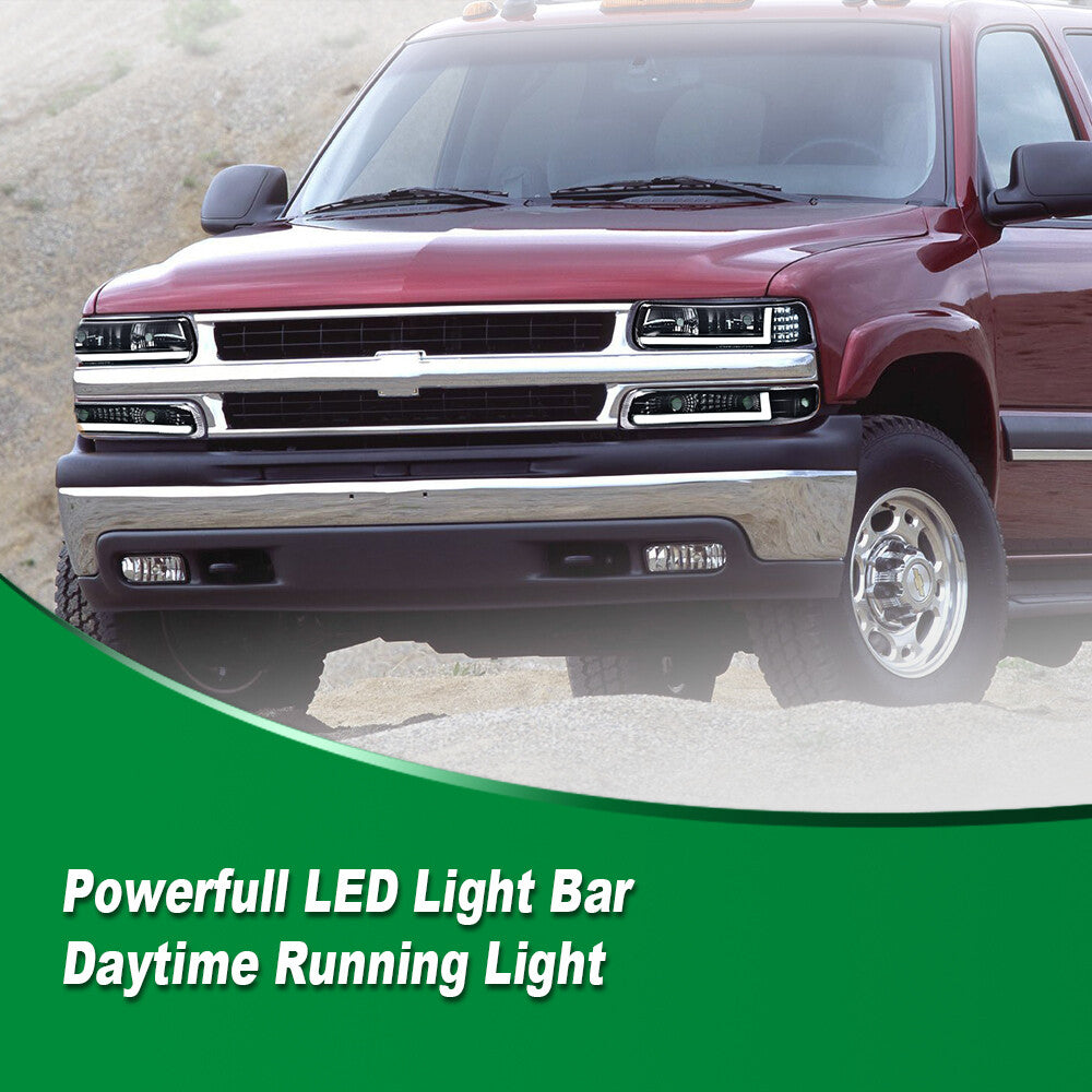 Smoke LED DRL headlight anti-collision lights are suitable for 99-02 for Chevrolet Silverado and 00-06 Tahoe