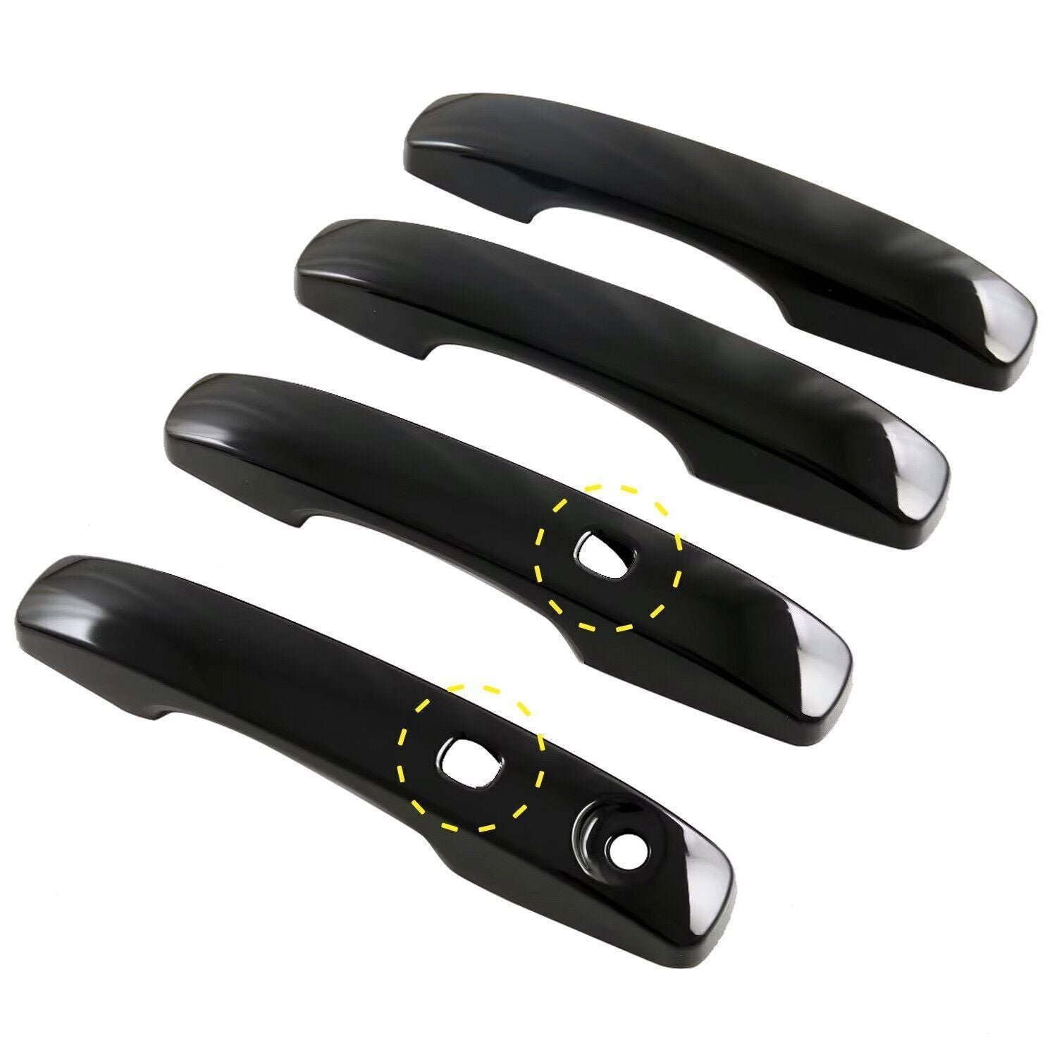 for Ford Ranger 2024-2025 Gloss Black Door Handle Cover Trim With for Smart Hole 4X