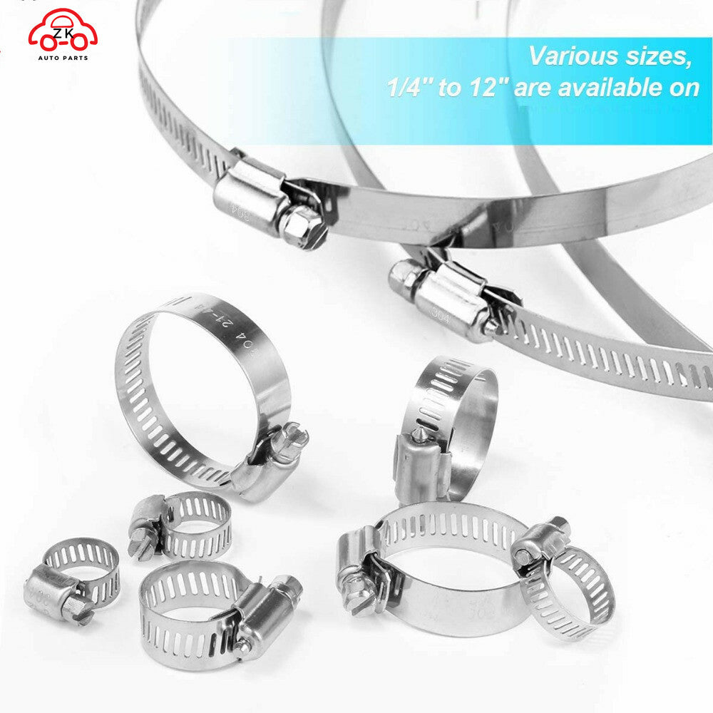 10-pack of 2-inch hose clamps, 304 stainless steel hose clamps, worm gear hose clamps