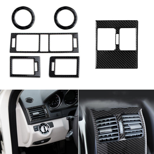 7Pcs Carbon Fiber Air Vent Outlet Cover Trim for Mercedes Benz C Class W204