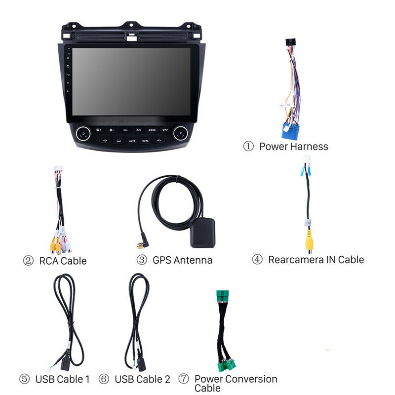 2+16G Android 2Din Car Navigation GPS Radio Multimedia Player For 03-07 Accord 7