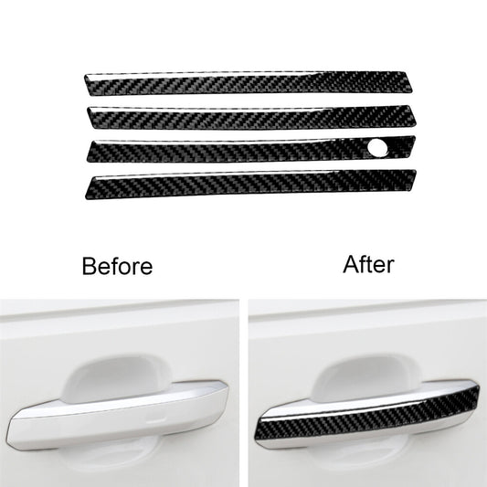 for Audi for A4 B9 2017-19 Carbon Fiber Outer Door Handrail Panel Cover Trim Sticker