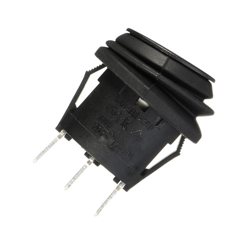 5-piece set of 3-position waterproof round rocker switches (6A/250V, 10A/125V AC)