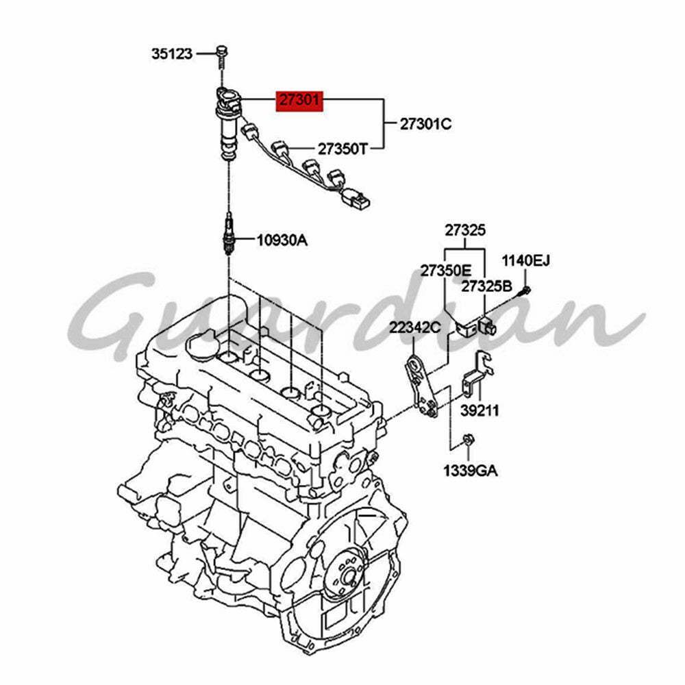 4X 27301-2B010 Ignition Coil for Hyundai i20 i30 1.4 1.6 for KIA Cee'D Soul Venga