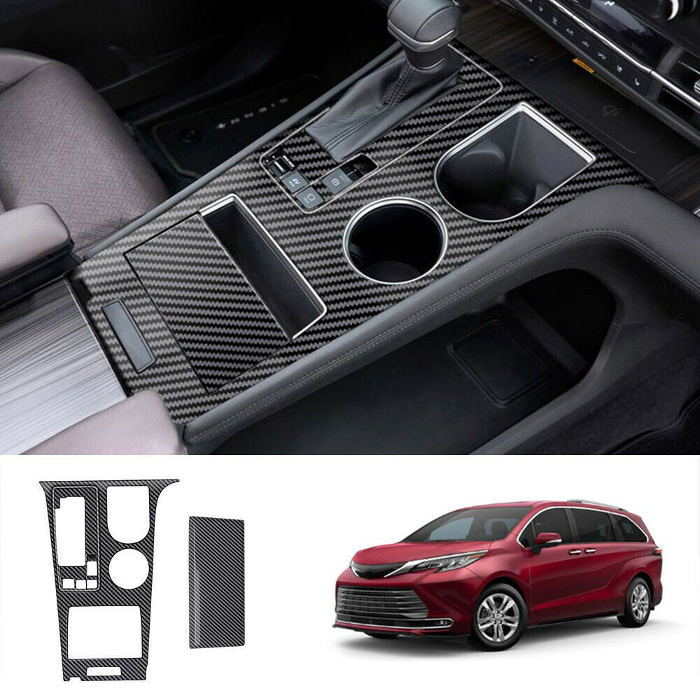 for Toyota for Sienna 2021-22 ABS Carbon Fiber Console Gear Shift Panel Cover Trim2