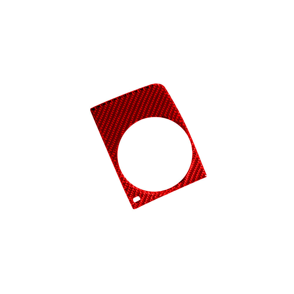 Red Carbon Fiber Center Armrest Water Cup Hold Cover Trim for Audi Q7 2007-2015