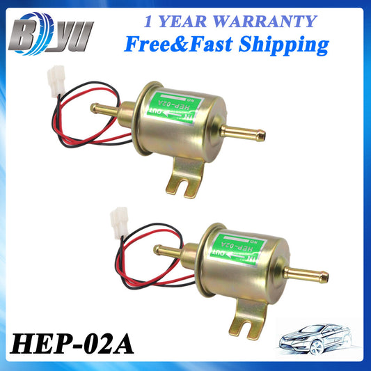 HEP-02A 12V Universal Inline Low Pressure Electric Fuel Pump For Gas Diesel 2PCS