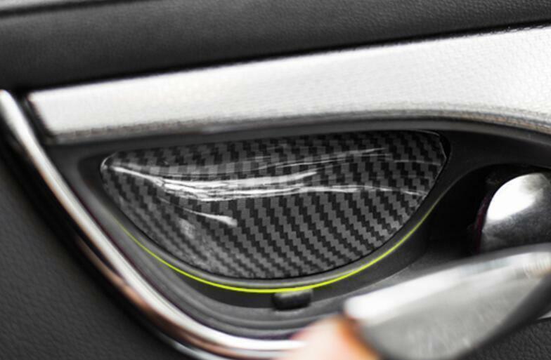 for Cadillac CT4 CT4-V 2020-2023 Carbon Fiber Inner Door Bowl Cup Cover Trim 4pc