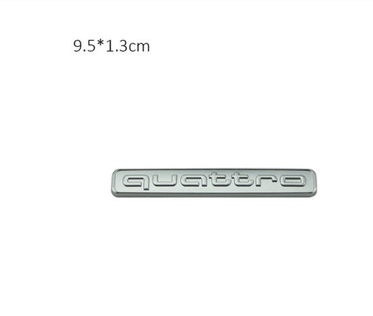 1-pack of logo badge stickers for Quattro side fenders and rear badges in gray for Audi .