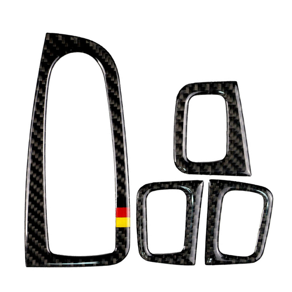 Door Armrest Window Lift Trim Set Carbon Fiber Fit for Mercedes-Benz C Class W205