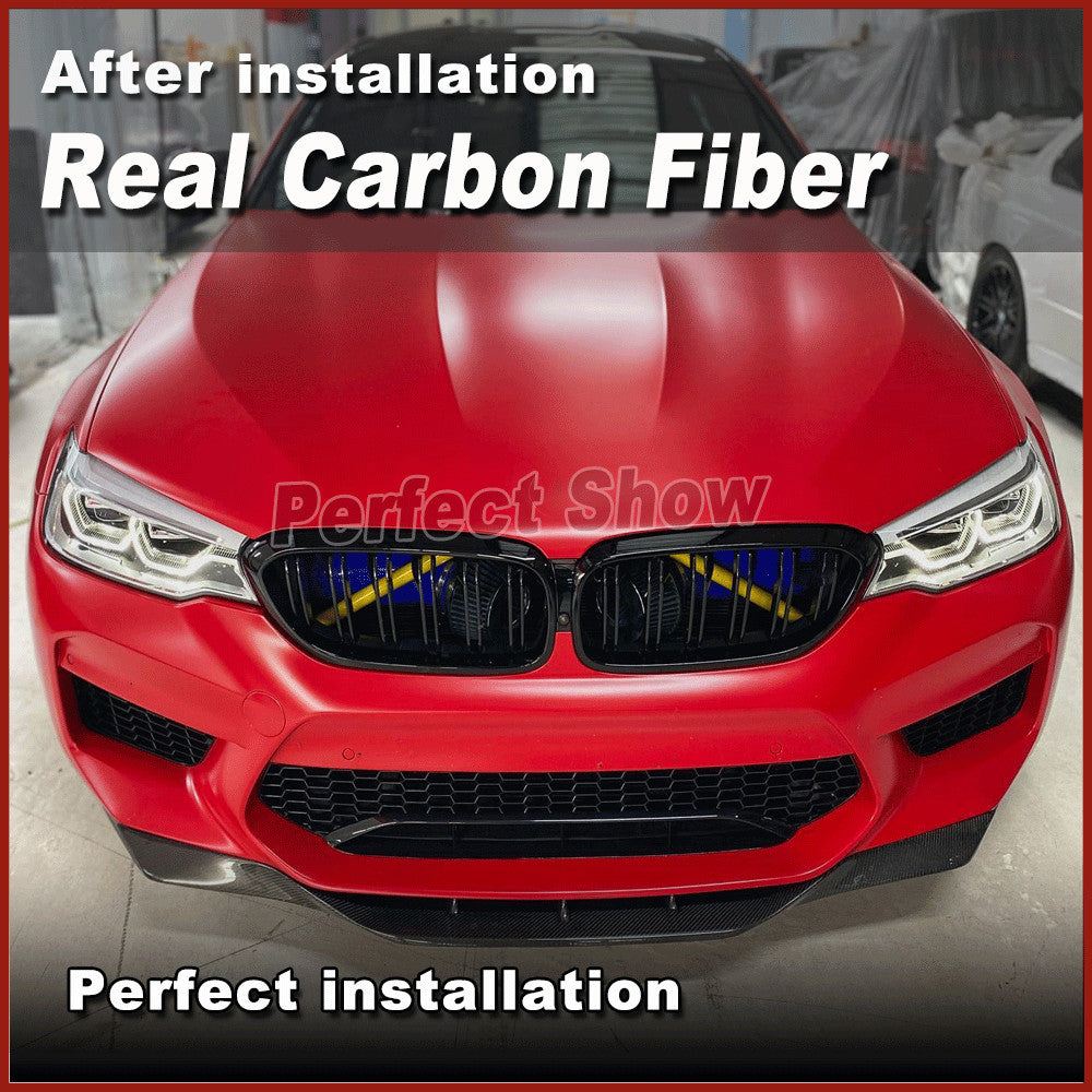 Fit for BMW 5 Series F90 M5 2018-2020 REAL Carbon Fiber Front Bumper Lip Spoiler