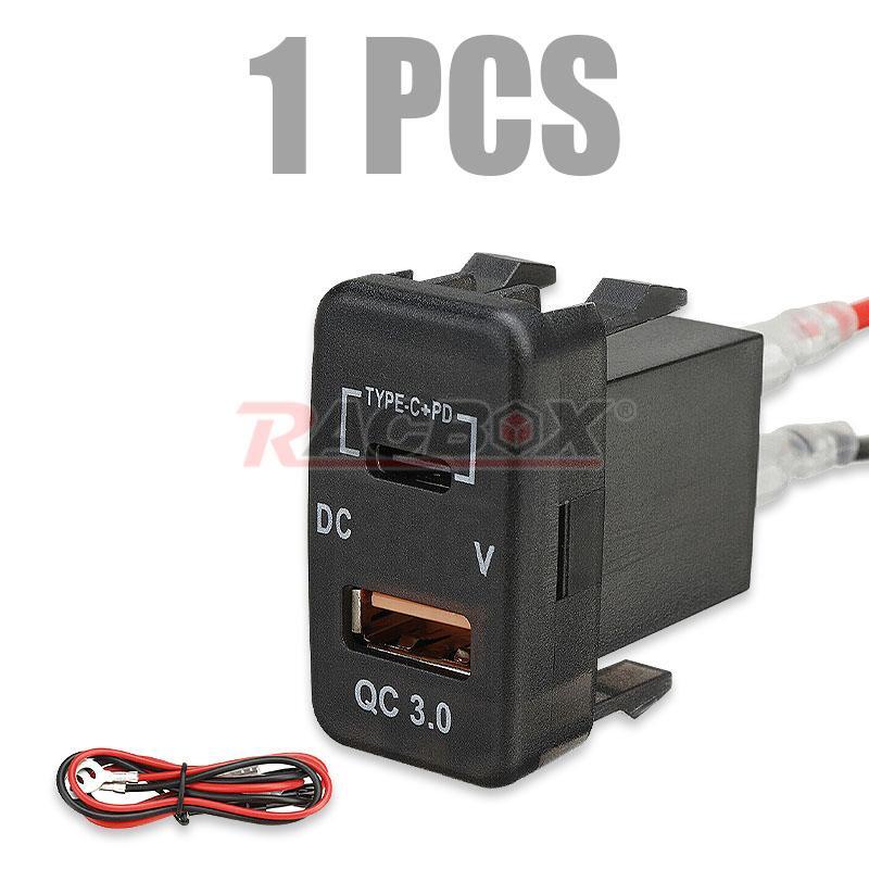 Type-C USB Charger Adapter Port Voltmeter for Toyota 4Runner Sequoia Tundra RAV4