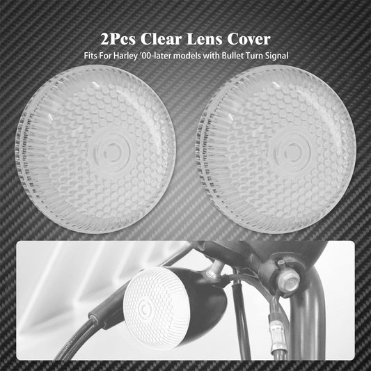 2x Clear Bullet Turn Signals Light Lens Cover Fit for Harley FLRT FLTRX 2000-23