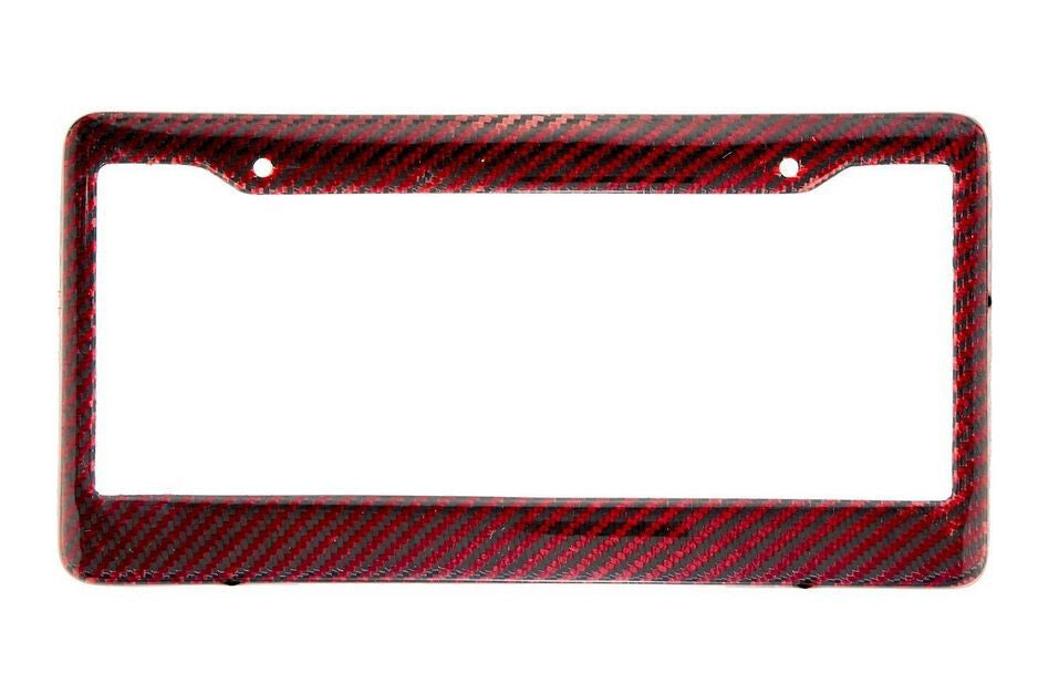 Car license plate frame cover cap, trunk, red carbon fiber, suitable for VW .