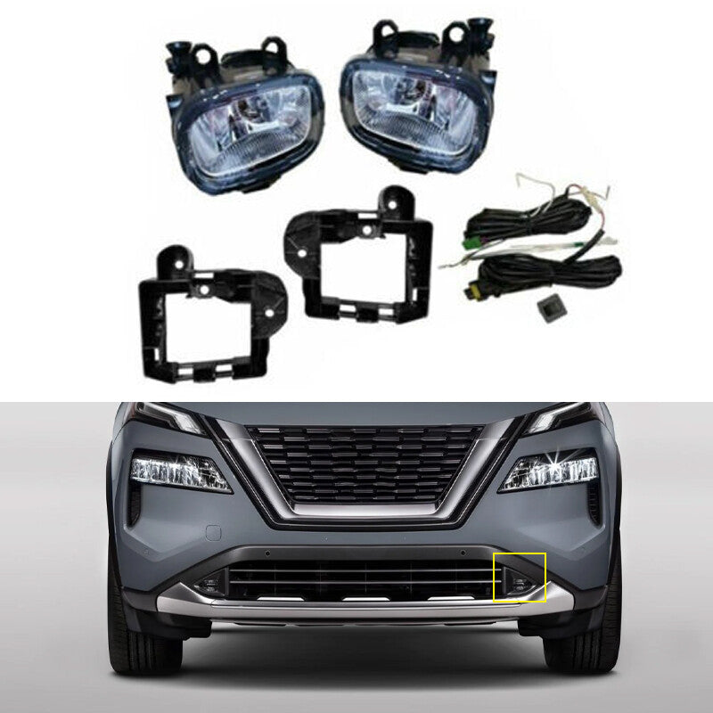 for Nissan Rogue 2021-2023 1 Set Front Bumper Fog Lights Signal Lamps w/Harness