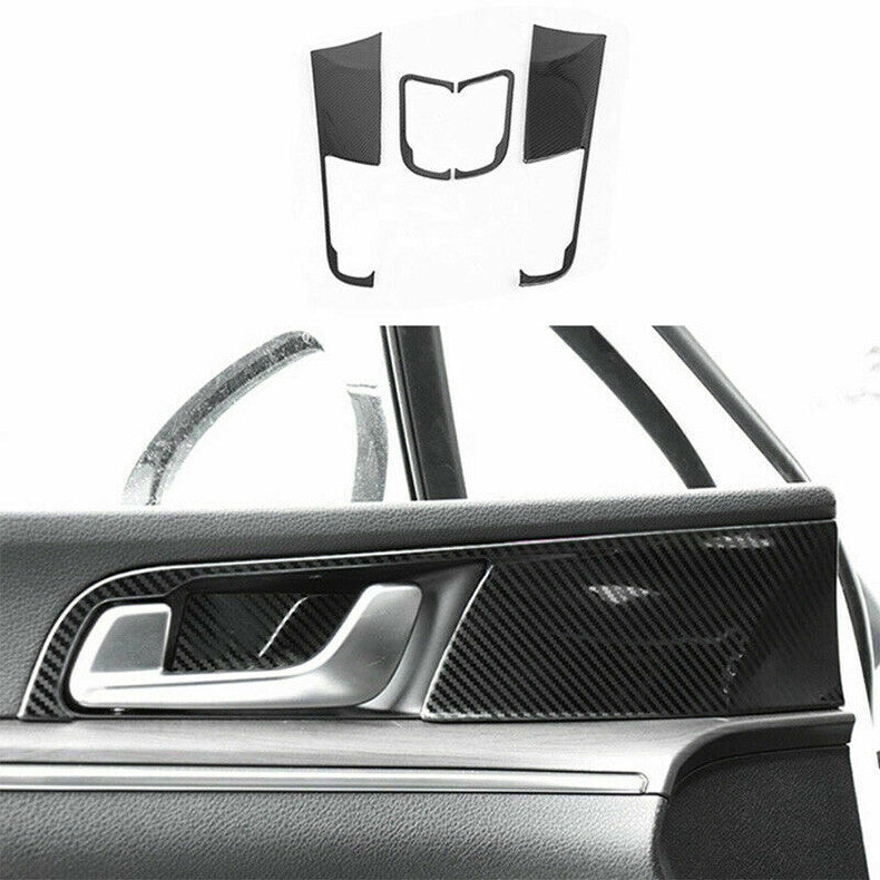 for Kia K5 2021-2023 Carbon Fiber Steel Inner Door Handle Bowl frame Cover Trim