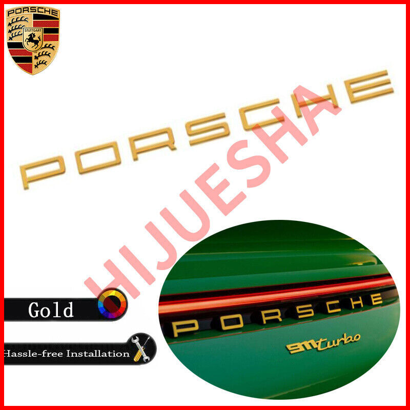 Gold Look P-O-R-S-C-H-E Letters Rear Badge Emblem Look Deck Lid 958-559-687-01