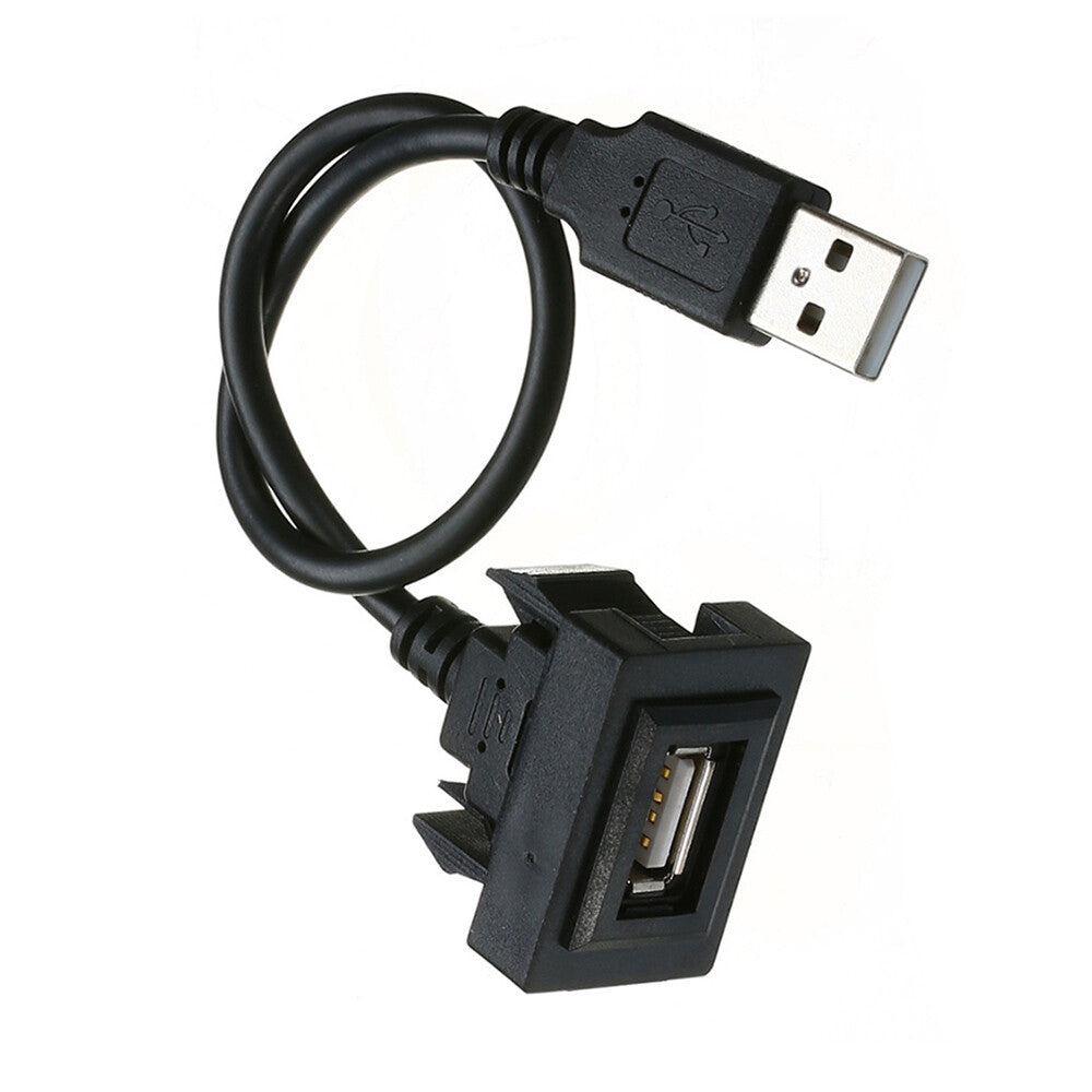 Dashboard Flush Mount Male Female Socket Extension Cable Black Fit for Toyota