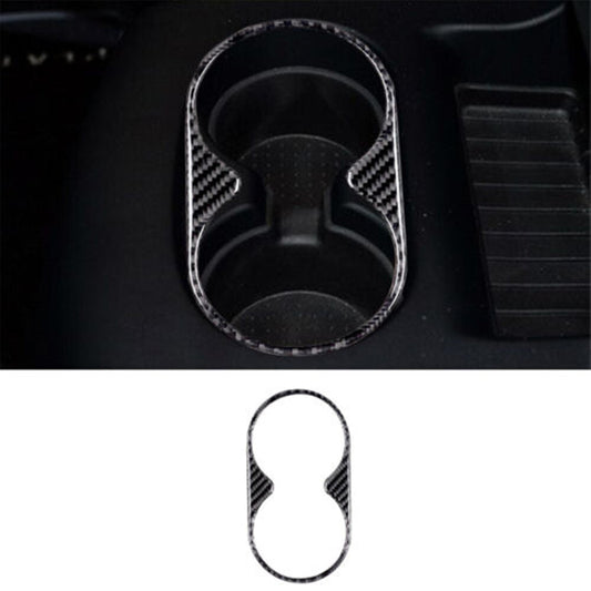Carbon Fiber Interior Cup Holder Frame Trim Panel for Ford Explorer 2011-2014