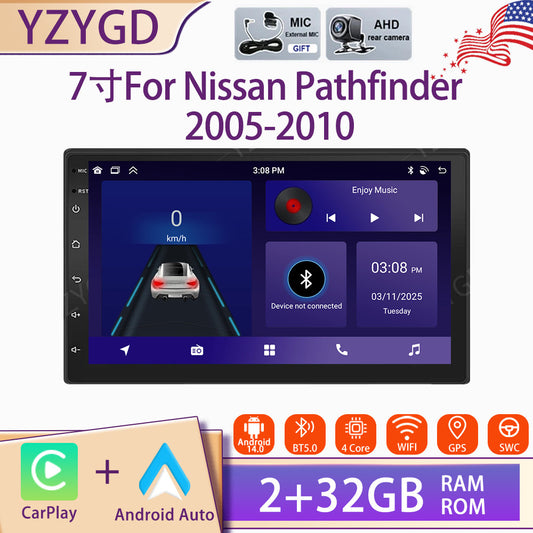 for Nissan Pathfinder 2005-2010 7 Android 14 Carplay Car Radio Stereo GPS WIFI