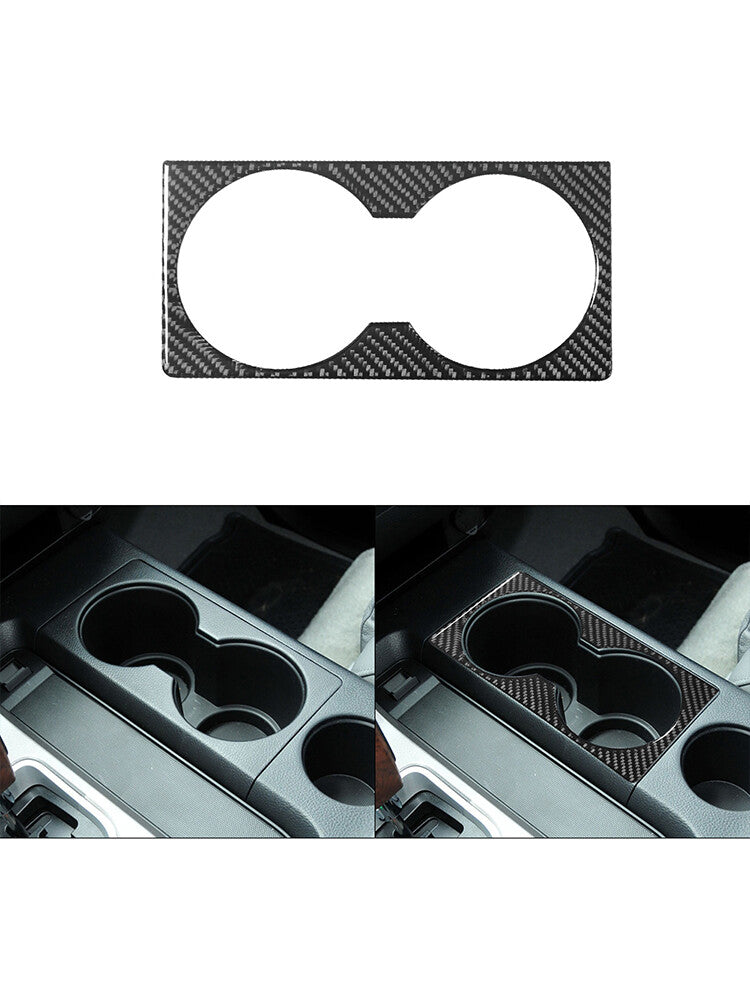 Water Cup Slot Frame Panel Trim Cover Carbon Fiber for Toyota Tundra 2007-2013
