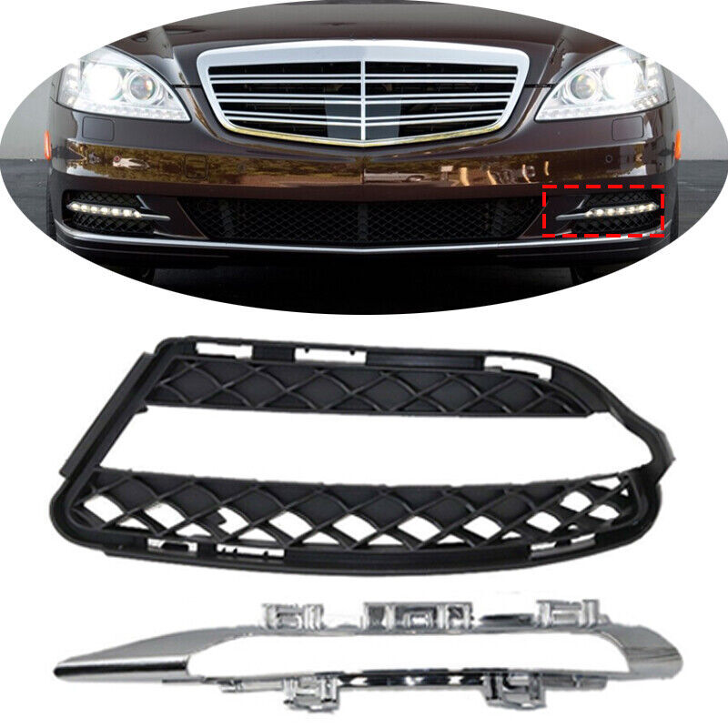 2x LH Front Fog Driving Light Grille Trim Fit for Mercedes Benz S W221 2010-2013