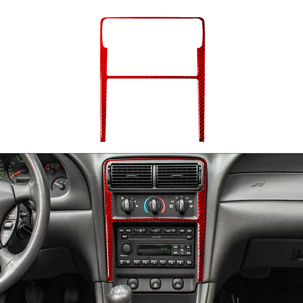 Red Carbon Fiber Center Cosnole Frame Trim for Ford for Mustang convertible 2001-04