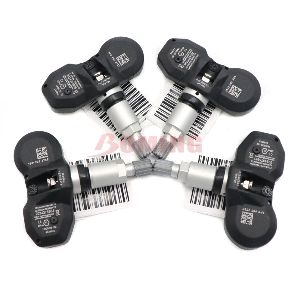 4-pack of Tire Pressure Sensors (TPMS) 7PP907275F, suitable for Audi for A4 , for A6 , for A8 , Q7, R8, and for Volkswagen 433MHz.
