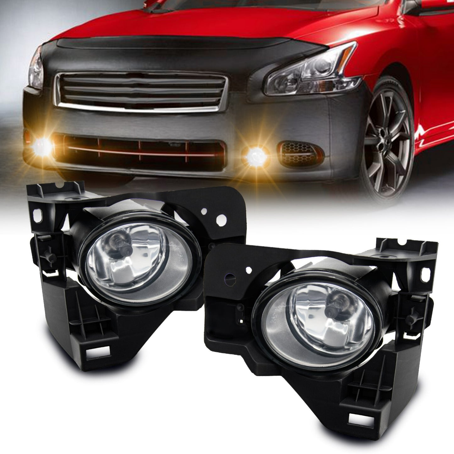 Fog lights compatible with 2009-2014 for Nissan Maxima Front Driver fog lights.