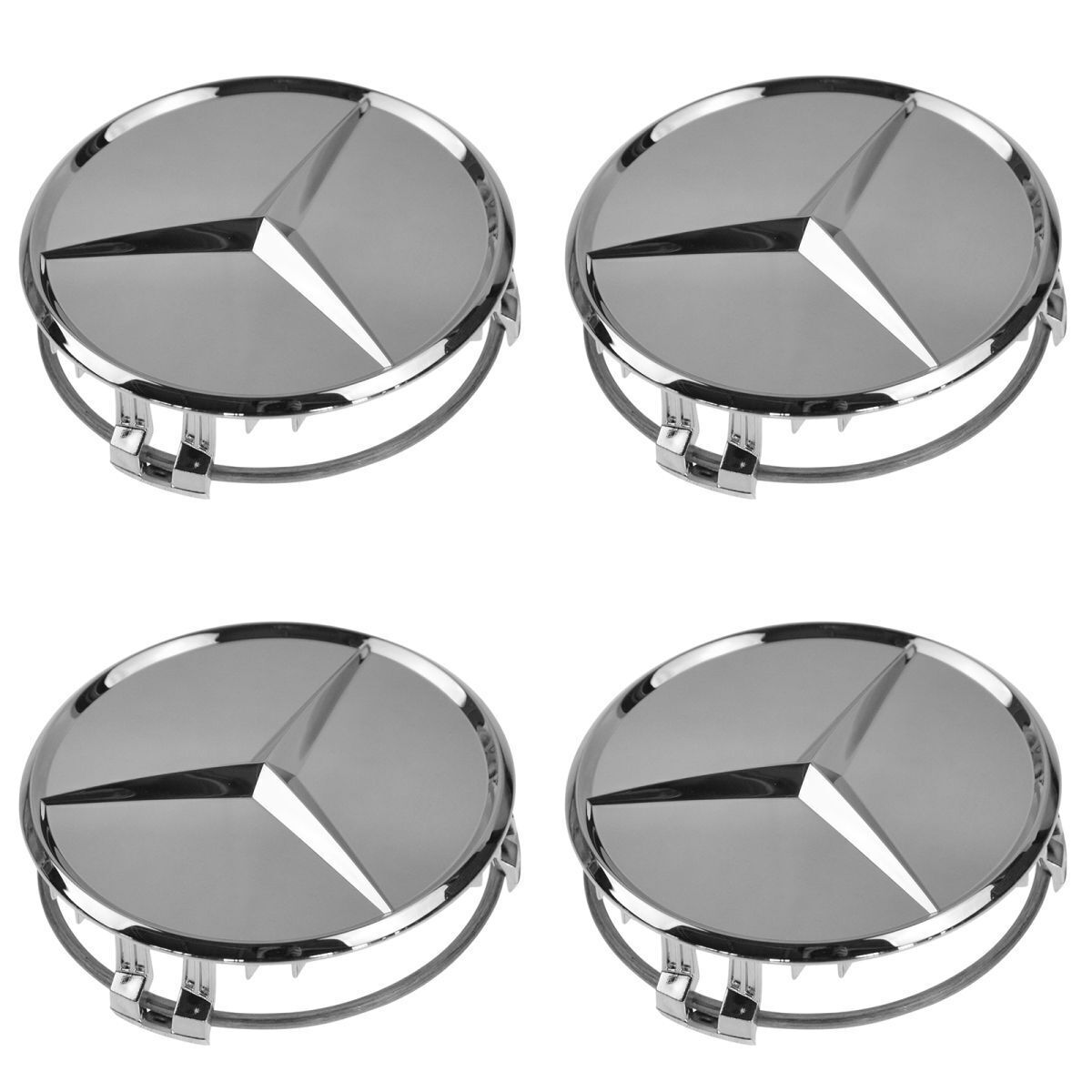Equipment Manufacturer Wheel Center Cover with Raised Star 4-Piece Chrome Alloy Set for Mercedes-Benz 66470207