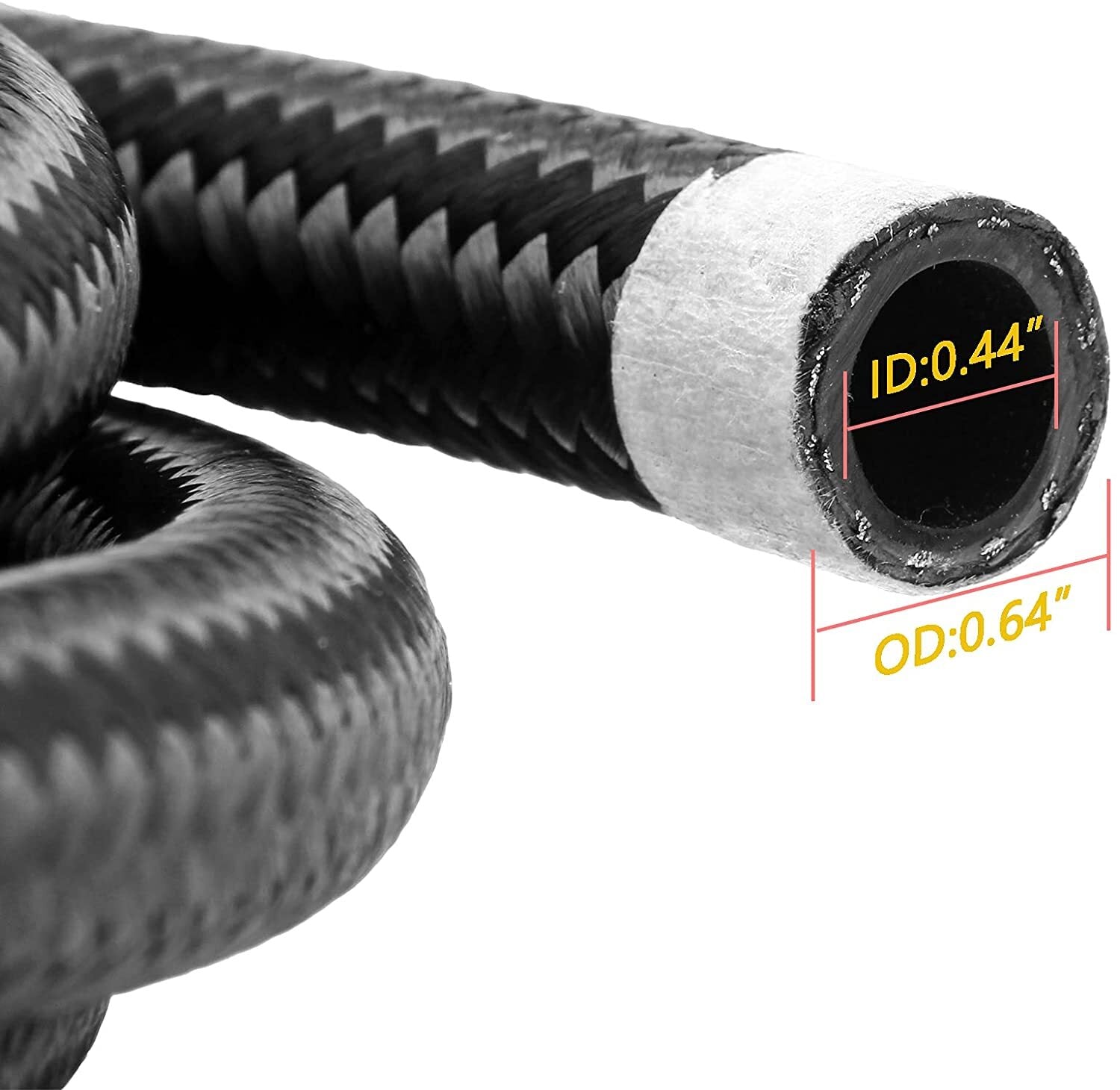 AN6 6AN Accessories Stainless Steel Nylon Braided Oil Fuel Line Rotary Hose End 20 Feet