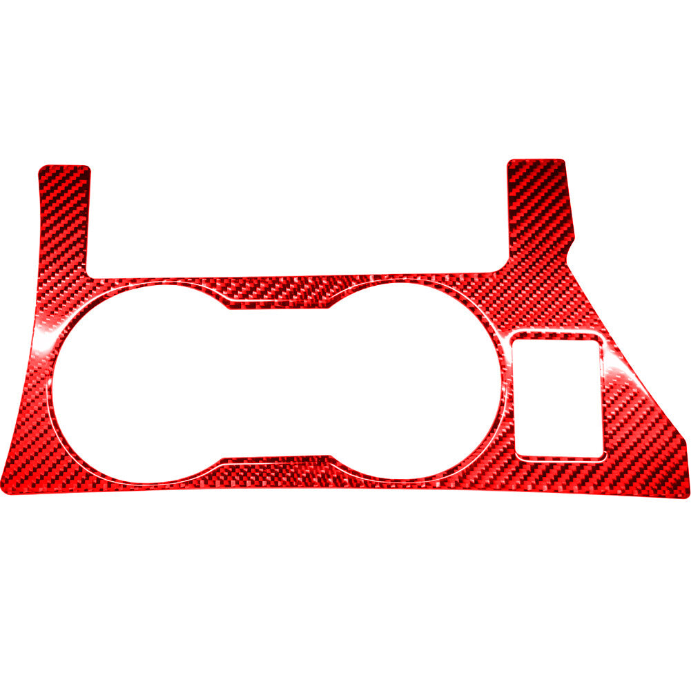 Red Carbon Fiber Water Cup Holder Frame Panel Trim for Toyota for Corolla 2014-2018
