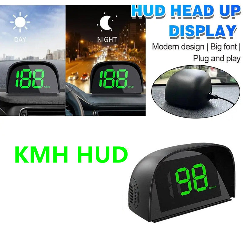 Car KMH Electronics Green Big Font Head Up Display Digital Speedometer Plug Play