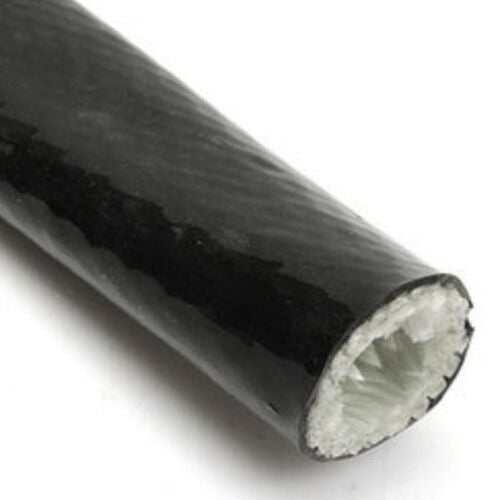 3-foot fireproof woven flame insulation cover 3/4-inch ID for 10AN oil fuel line black